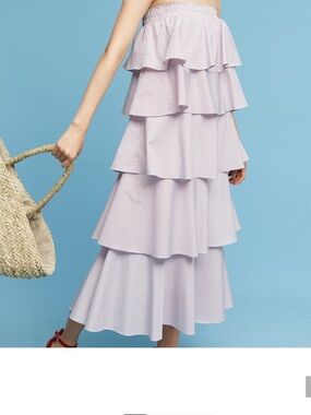 Prose & Poetry ruffled tiered strapless dress S